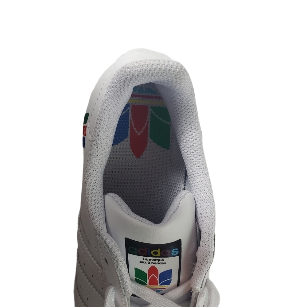 Adidas Superstar Diversity Pride Sneakers Sz 6.5 Shell Top Leather Trefoil Shoes - Picture 8 of 10